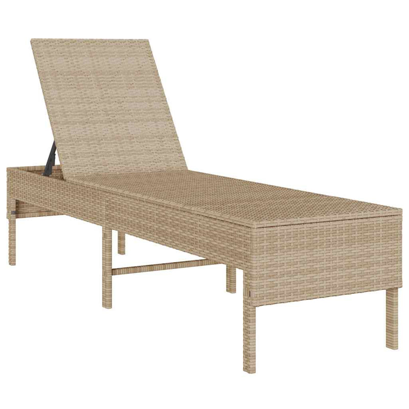 vidaXL bézs polyrattan napozóágy párnával 55x200x44 cm