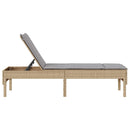 vidaXL bézs polyrattan napozóágy párnával 55x200x44 cm