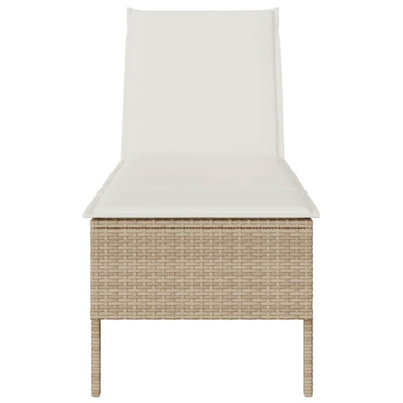 vidaXL bézs polyrattan napozóágy párnával 55x200x44 cm