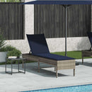 vidaXL szürke polyrattan napozóágy párnával 55x200x44 cm