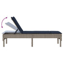 vidaXL szürke polyrattan napozóágy párnával 55x200x44 cm