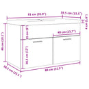 vidaXL betonszürke fürdőszobai mosdószekrény beépített mosdókagylóval