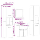 vidaXL 4 részes betonszürke szerelt fa fürdőszobai bútorszett