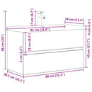 vidaXL 2 részes betonszürke szerelt fa fürdőszobai bútorszett