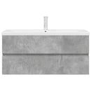 vidaXL 2 részes betonszürke szerelt fa fürdőszobai bútorszett