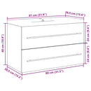 vidaXL 2 részes betonszürke szerelt fa fürdőszobai bútorszett