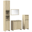 vidaXL 4 részes sonoma tölgyszínű szerelt fa fürdőszobai bútorszett