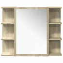 vidaXL 4 részes sonoma tölgyszínű szerelt fa fürdőszobai bútorszett