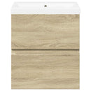 vidaXL 2 részes sonoma tölgyszínű szerelt fa fürdőszobai bútorszett