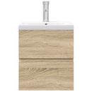 vidaXL 2 részes sonoma tölgyszínű szerelt fa fürdőszobai bútorszett