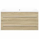 vidaXL 2 részes sonoma tölgyszínű szerelt fa fürdőszobai bútorszett