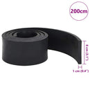 vidaXL gumiszegély hókotróhoz fekete 200x8x1 cm