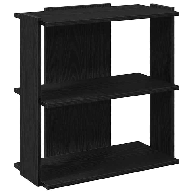vidaXL 3 szintes fekete szerelt fa könyvespolc 60x30x60 cm