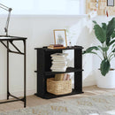 vidaXL 3 szintes fekete szerelt fa könyvespolc 60x30x60 cm