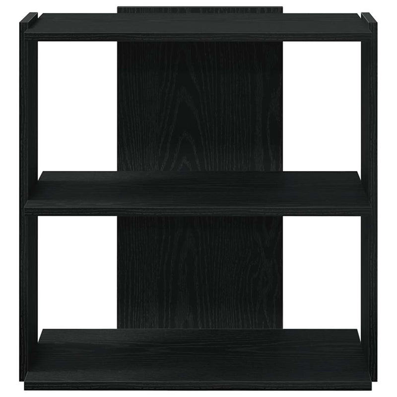 vidaXL 3 szintes fekete szerelt fa könyvespolc 60x30x60 cm