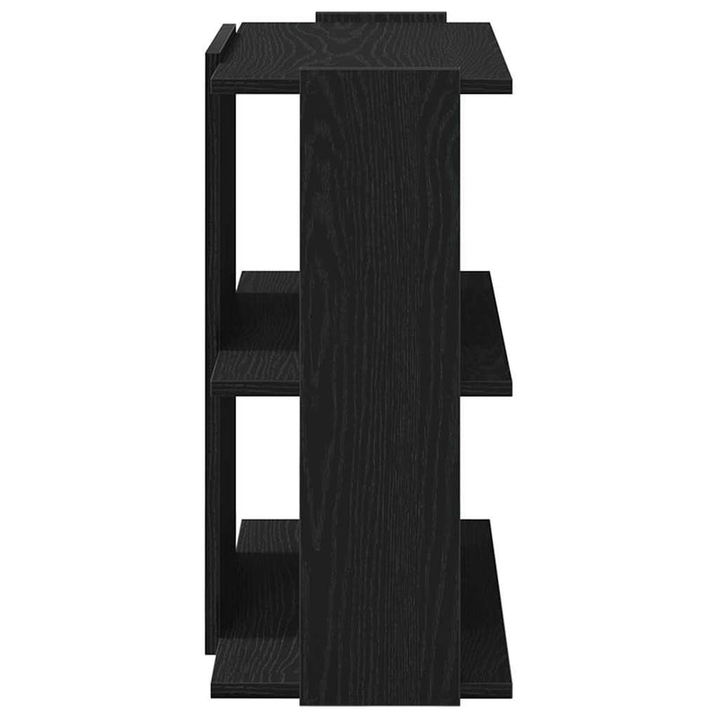 vidaXL 3 szintes fekete szerelt fa könyvespolc 60x30x60 cm