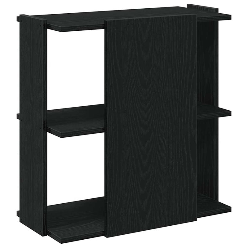 vidaXL 3 szintes fekete szerelt fa könyvespolc 60x30x60 cm