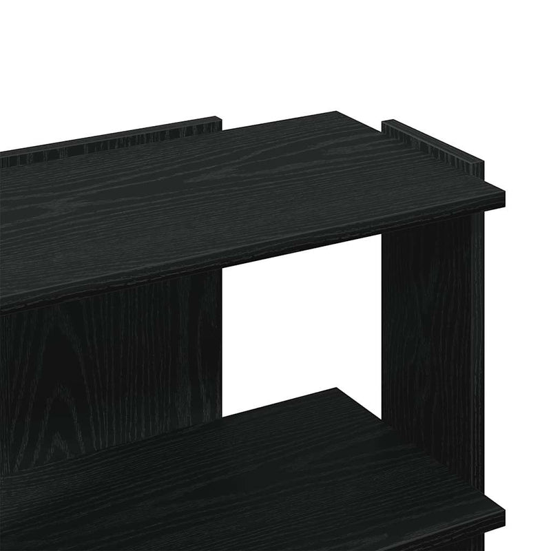 vidaXL 3 szintes fekete szerelt fa könyvespolc 60x30x60 cm