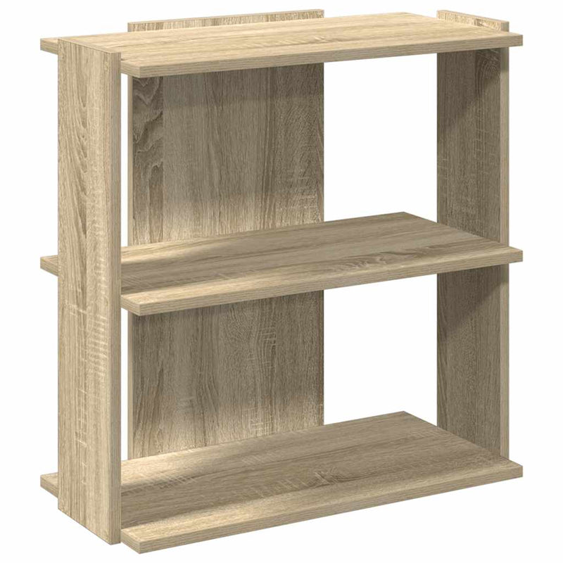 vidaXL 3 szintes sonoma tölgy színű szerelt fa könyvespolc 60x30x60 cm