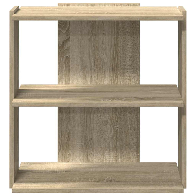 vidaXL 3 szintes sonoma tölgy színű szerelt fa könyvespolc 60x30x60 cm