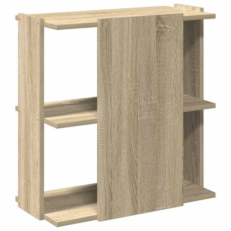 vidaXL 3 szintes sonoma tölgy színű szerelt fa könyvespolc 60x30x60 cm