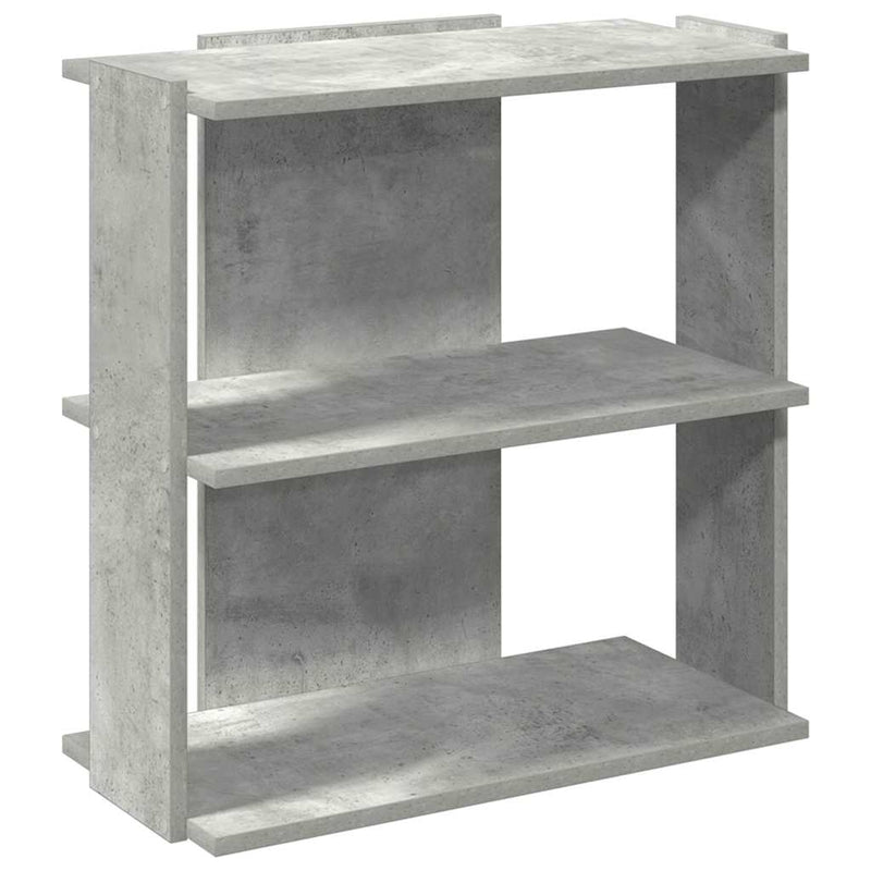vidaXL 3 szintes betonszürke szerelt fa könyvespolc 60x30x60 cm