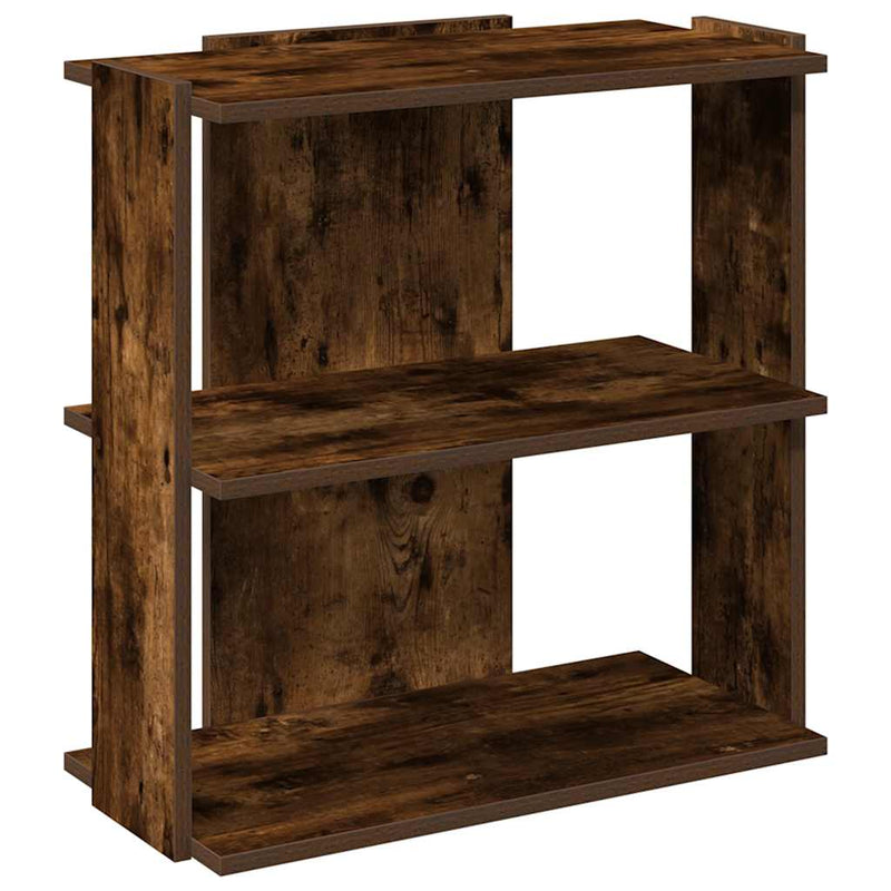 vidaXL 3 szintes füstös tölgy színű szerelt fa könyvespolc 60x30x60 cm