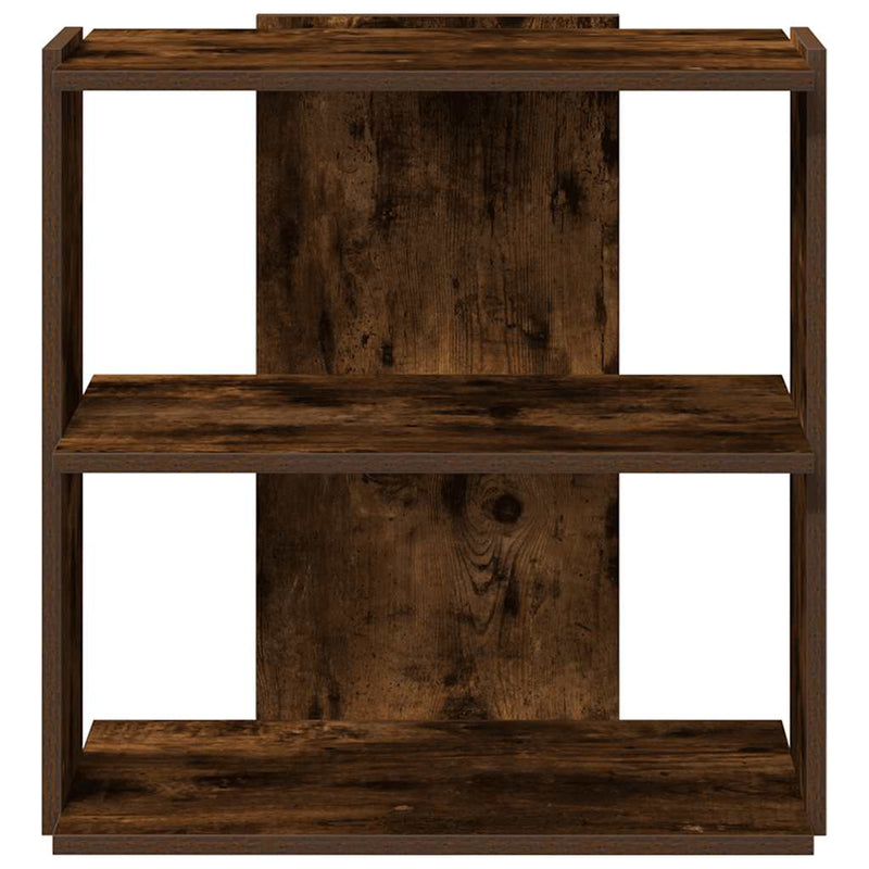 vidaXL 3 szintes füstös tölgy színű szerelt fa könyvespolc 60x30x60 cm