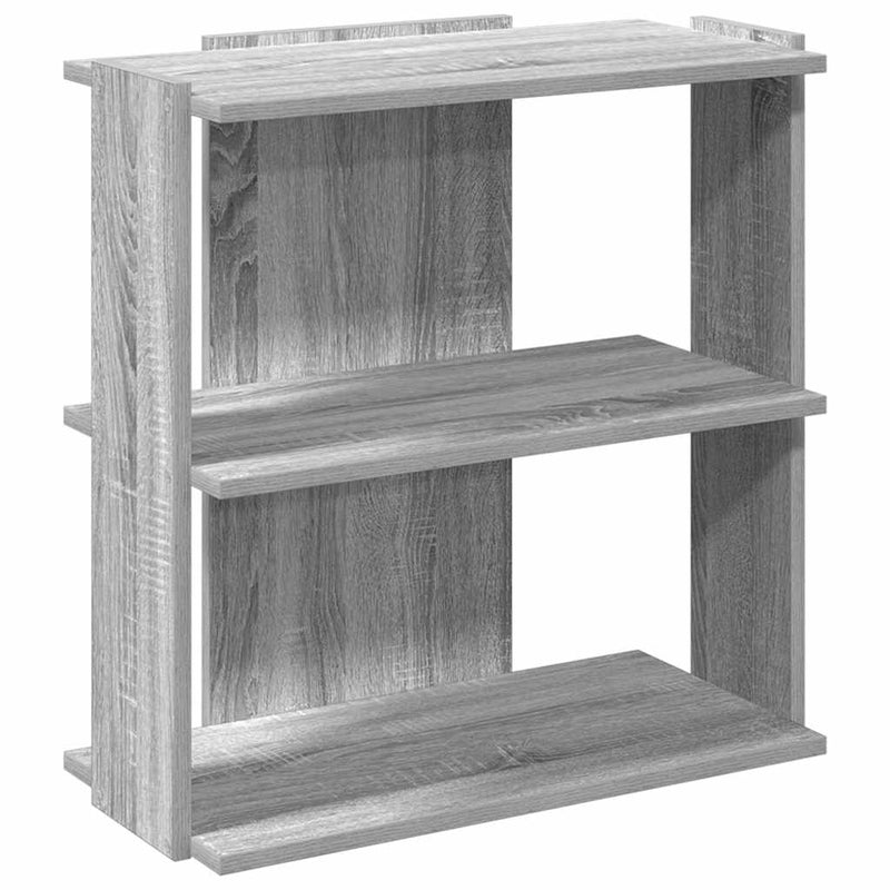 vidaXL 3 szintes szürke sonoma színű szerelt fa könyvespolc 60x30x60cm
