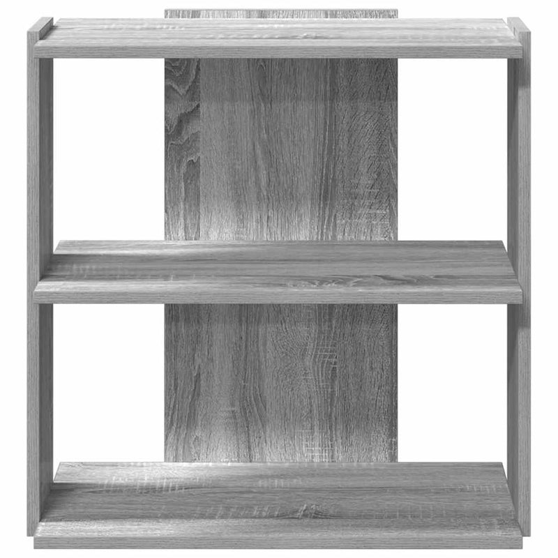 vidaXL 3 szintes szürke sonoma színű szerelt fa könyvespolc 60x30x60cm