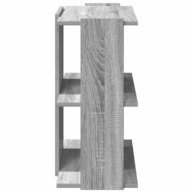 vidaXL 3 szintes szürke sonoma színű szerelt fa könyvespolc 60x30x60cm