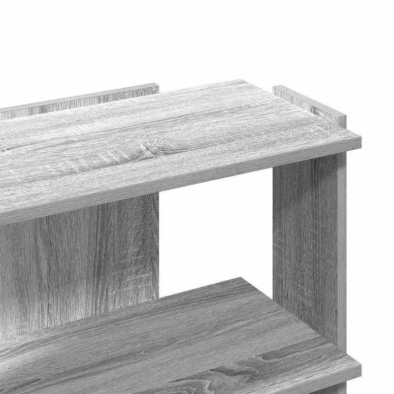 vidaXL 3 szintes szürke sonoma színű szerelt fa könyvespolc 60x30x60cm