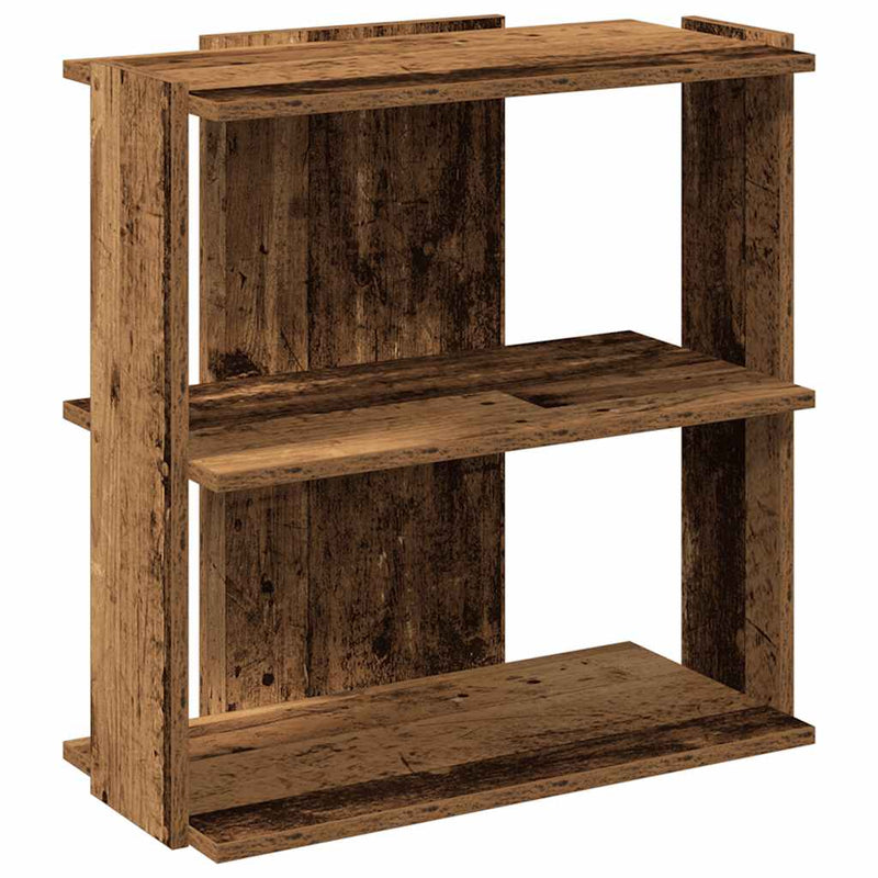 vidaXL 3 szintes antik fa szerelt fa könyvespolc 60 x 30 x 60 cm
