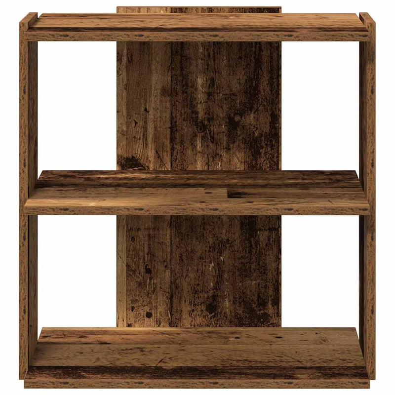 vidaXL 3 szintes antik fa szerelt fa könyvespolc 60 x 30 x 60 cm