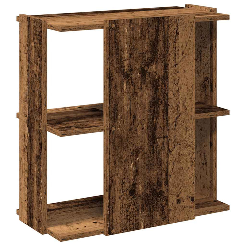 vidaXL 3 szintes antik fa szerelt fa könyvespolc 60 x 30 x 60 cm