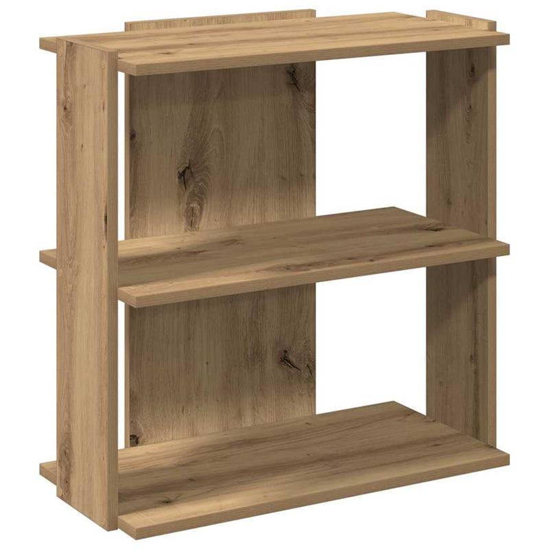 vidaXL 3 szintes kézműves tölgy szerelt fa könyvespolc 60 x 30 x 60 cm