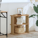 vidaXL 3 szintes kézműves tölgy szerelt fa könyvespolc 60 x 30 x 60 cm