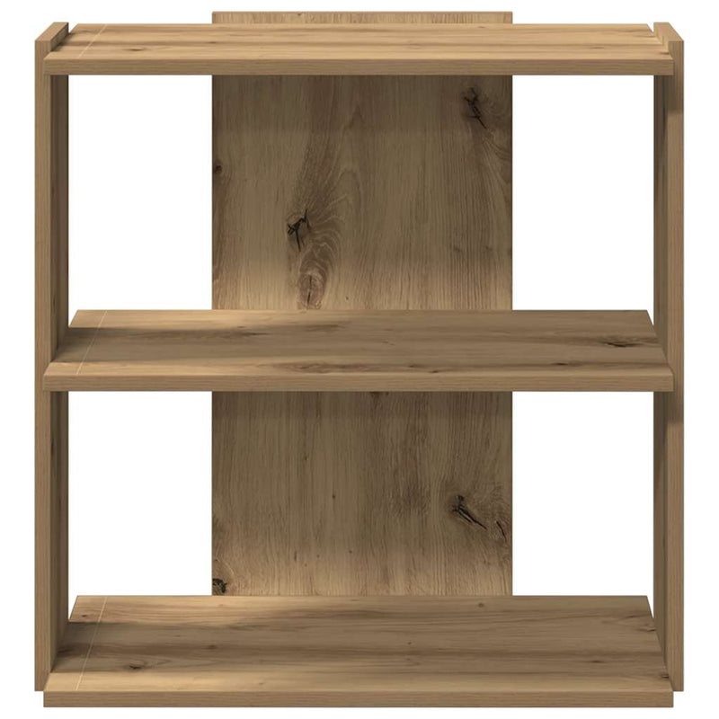 vidaXL 3 szintes kézműves tölgy szerelt fa könyvespolc 60 x 30 x 60 cm