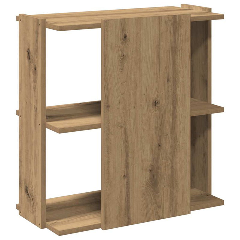vidaXL 3 szintes kézműves tölgy szerelt fa könyvespolc 60 x 30 x 60 cm