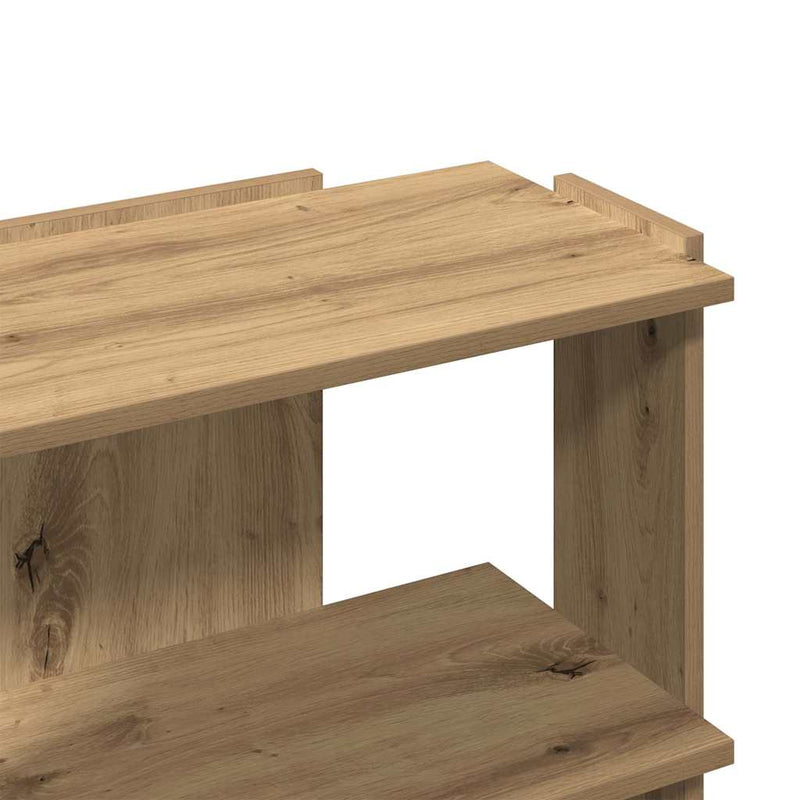 vidaXL 3 szintes kézműves tölgy szerelt fa könyvespolc 60 x 30 x 60 cm