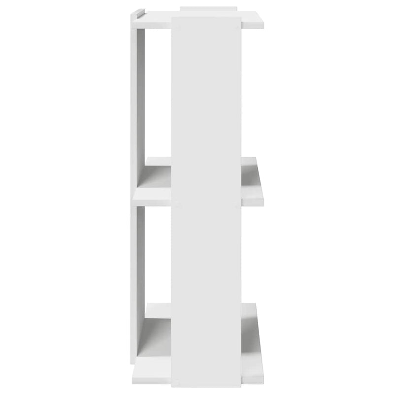 vidaXL 3 szintes fehér szerelt fa könyvespolc 60x30x80 cm