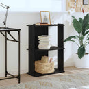 vidaXL 3 szintes fekete szerelt fa könyvespolc 60x30x80 cm