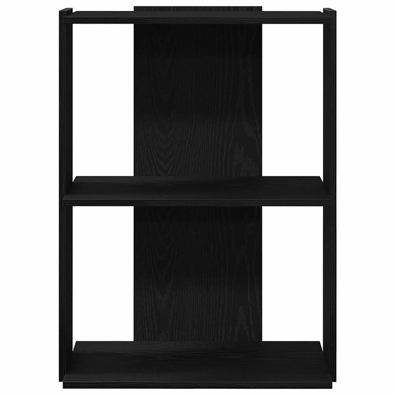 vidaXL 3 szintes fekete szerelt fa könyvespolc 60x30x80 cm