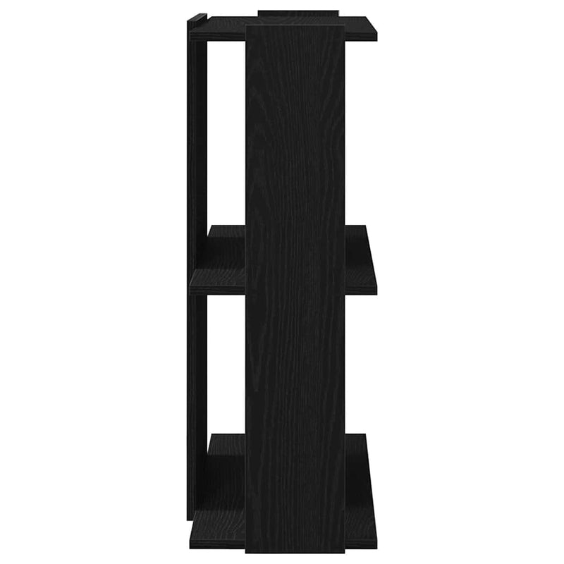 vidaXL 3 szintes fekete szerelt fa könyvespolc 60x30x80 cm