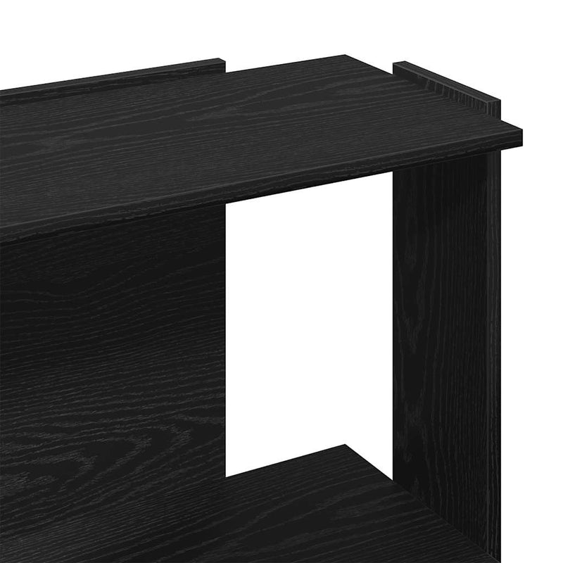 vidaXL 3 szintes fekete szerelt fa könyvespolc 60x30x80 cm