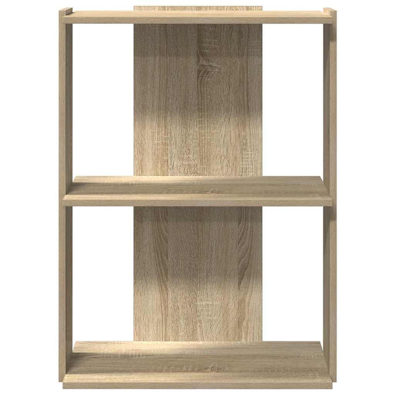 vidaXL 3 szintes sonoma tölgy színű szerelt fa könyvespolc 60x30x80 cm