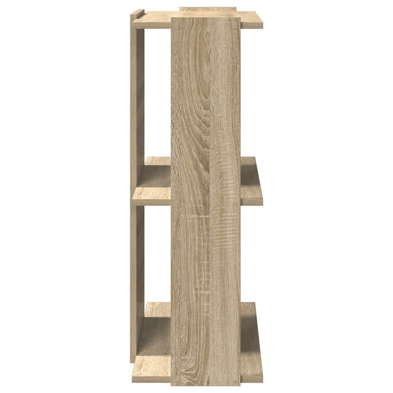vidaXL 3 szintes sonoma tölgy színű szerelt fa könyvespolc 60x30x80 cm