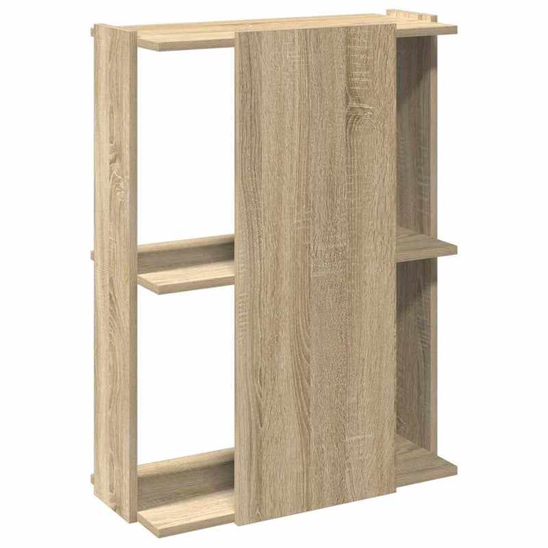 vidaXL 3 szintes sonoma tölgy színű szerelt fa könyvespolc 60x30x80 cm