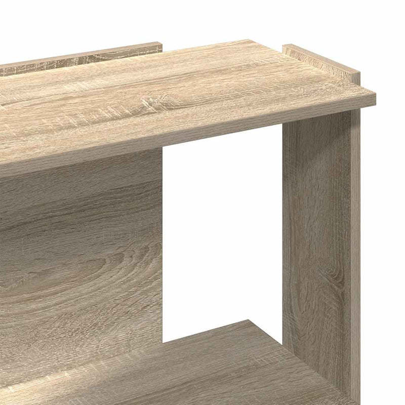 vidaXL 3 szintes sonoma tölgy színű szerelt fa könyvespolc 60x30x80 cm