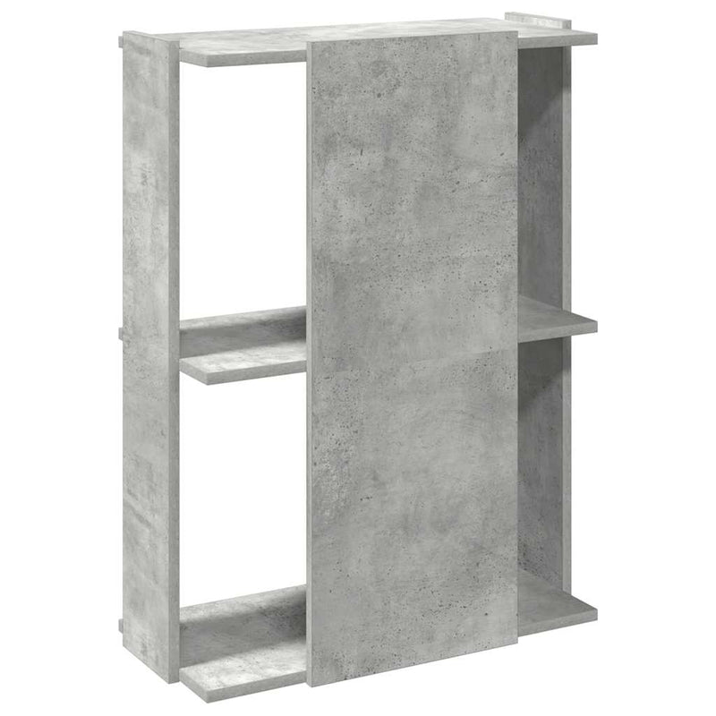 vidaXL 3 szintes betonszürke szerelt fa könyvespolc 60x30x80 cm